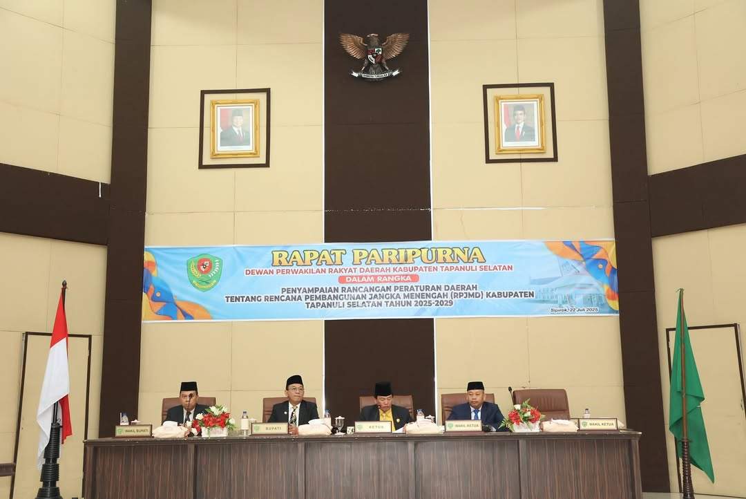 Bupati Tapsel Sampaikan RPJMD 2025–2029, Tekankan Transformasi Penganggaran Berbasis Program Prioritas