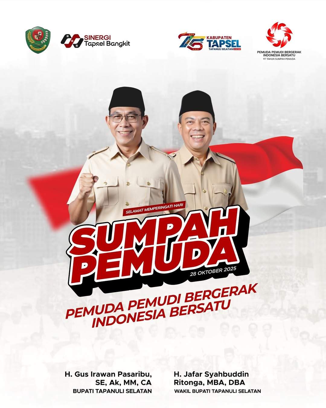 Pemerintah Kabupaten Tapanuli Selatan Mengucapkan “Selamat Sumpah Pemuda”