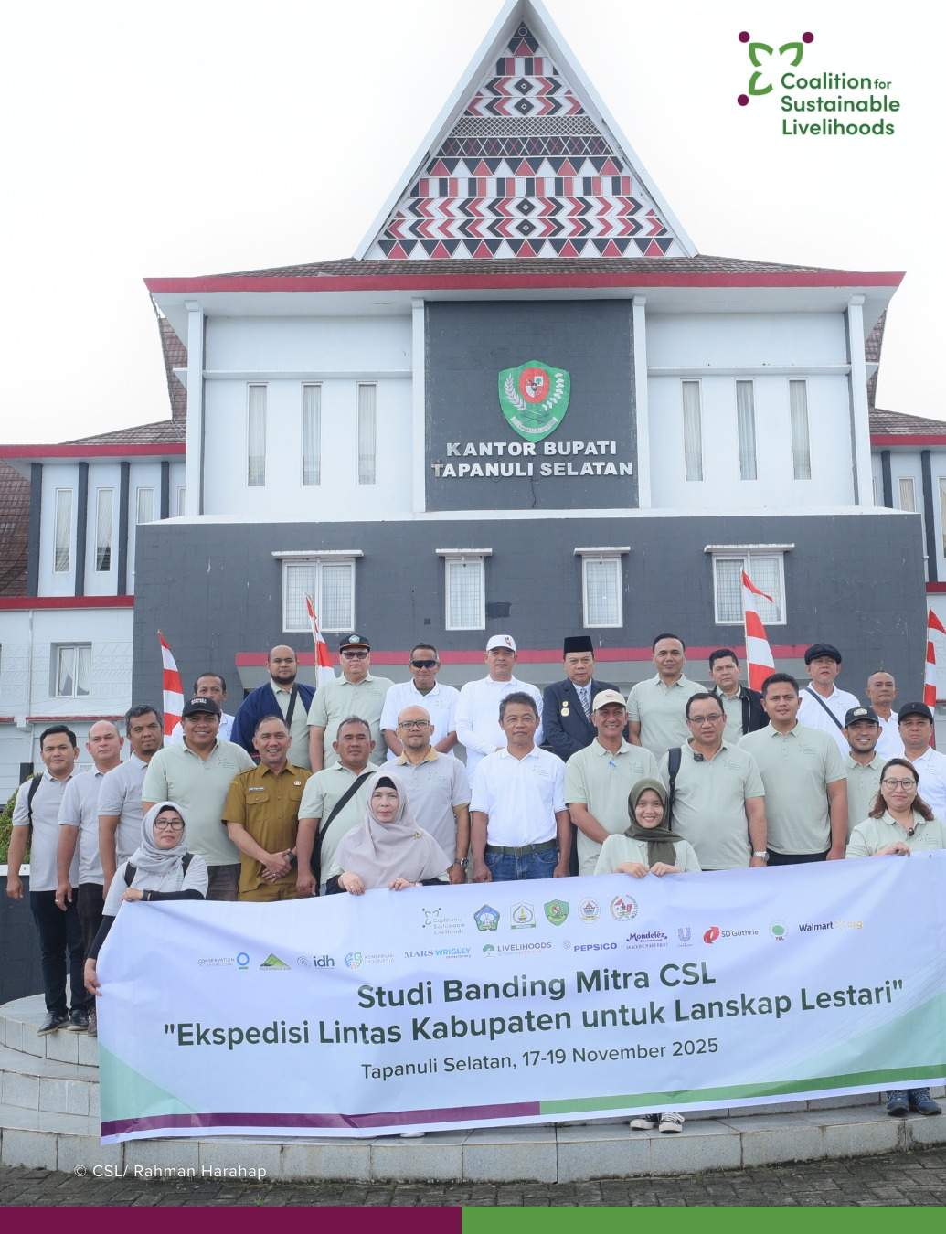 Selama tiga hari, mulai dari tanggal 17–19 November, perwakilan dari Tapanuli Tengah, Aceh Tamiang, dan Aceh Selatan berkumpul dalam rangkaian Studi Banding Mitra CSL 