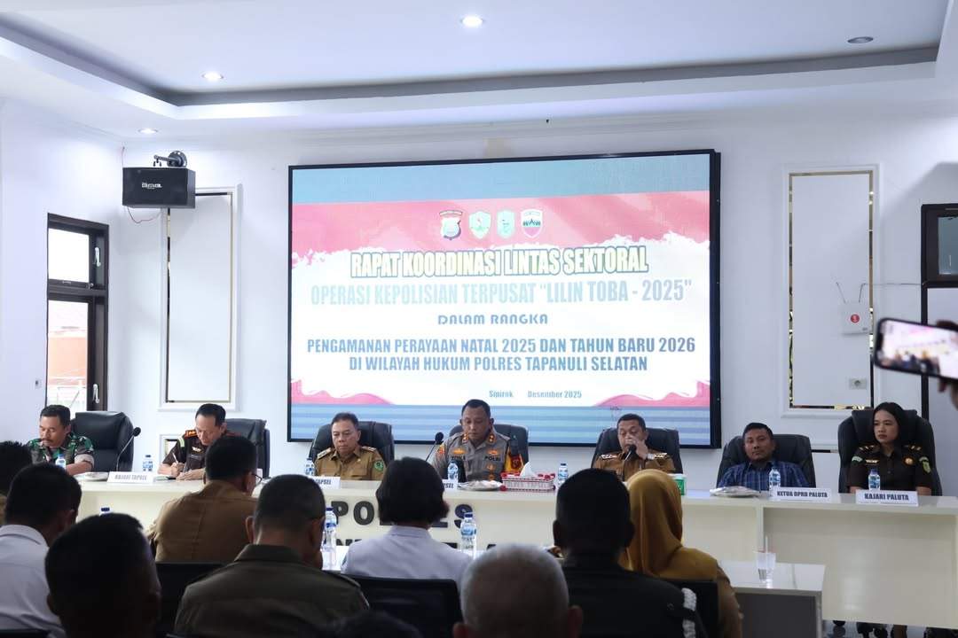 Rakor Lintas Sektoral Nataru 2025–2026, Pemkab Tapsel dan Polres Perkuat Sinergi Hadapi Cuaca Ekstrem