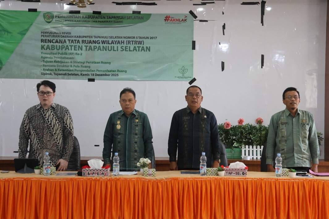 Buka Konsultasi Publik Revisi RTRW Tapsel, Wabup Jafar Tekankan Mitigasi Bencana dan Tata Ruang Berkeadilan