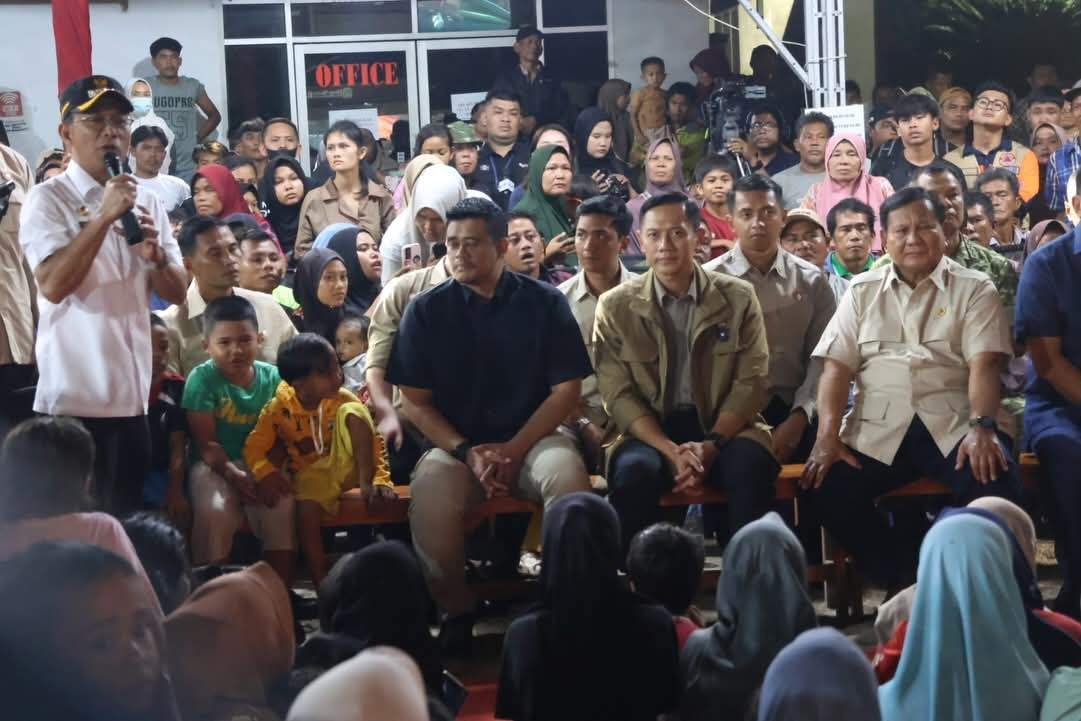 Presiden Prabowo Rayakan Malam Tahun Baru 2026 Bersama Pengungsi Bencana di Tapsel