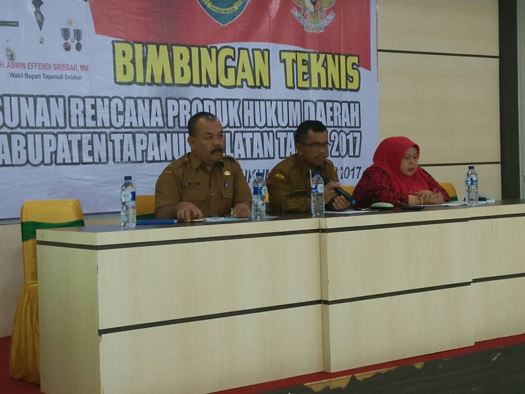 Bagian Hukum Setdakab Tapsel adakan Acara Bimbingan Teknis Penyusunan Rencana Produk Hukum Daerah Kabupaten Tapanuli Selatan
